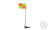 White Pro Flex 50mm Pole with Flag, Socket & Lid - FBL-410