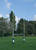10m hinged steel rugby posts with pad protectors