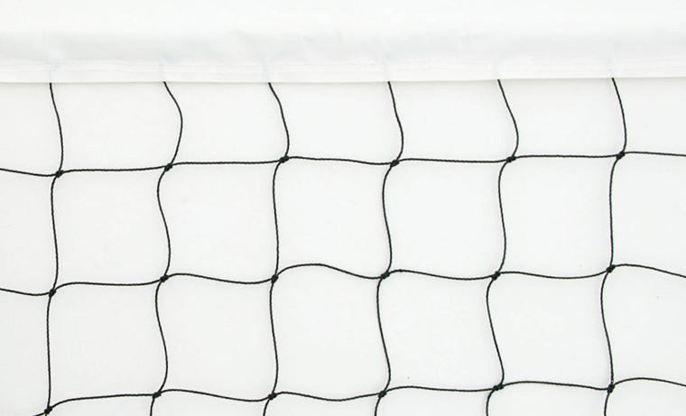 Practice Volleyball Net is 1.0m high with 100mm square mesh netting. The net is made using 2mm thick black polyethylene and has a vinyl coated headband complete with cord headline
