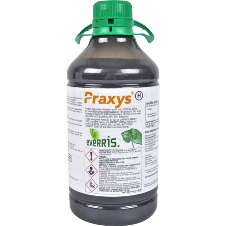 Praxys 2 Litre is a professional systemic herbicide / weed killer from ICL (Everris/Scotts)