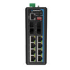 HGW-804SM-PSE - 8x RJ45 + 4x SFP ports Gigabit Ethernet Managed Industrial fiber switch front view