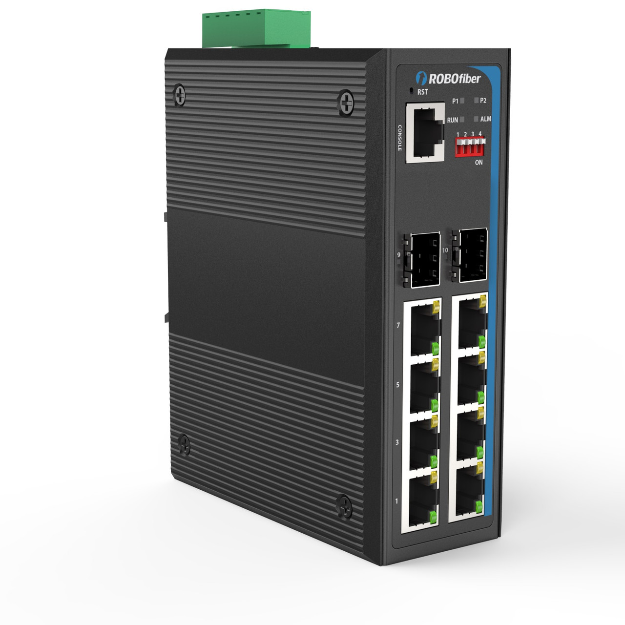 HGW-802SM-PSE Gigabit Ethernet Managed Industrial PoE switch for extreme temperatures, -40 to +75 Celsius