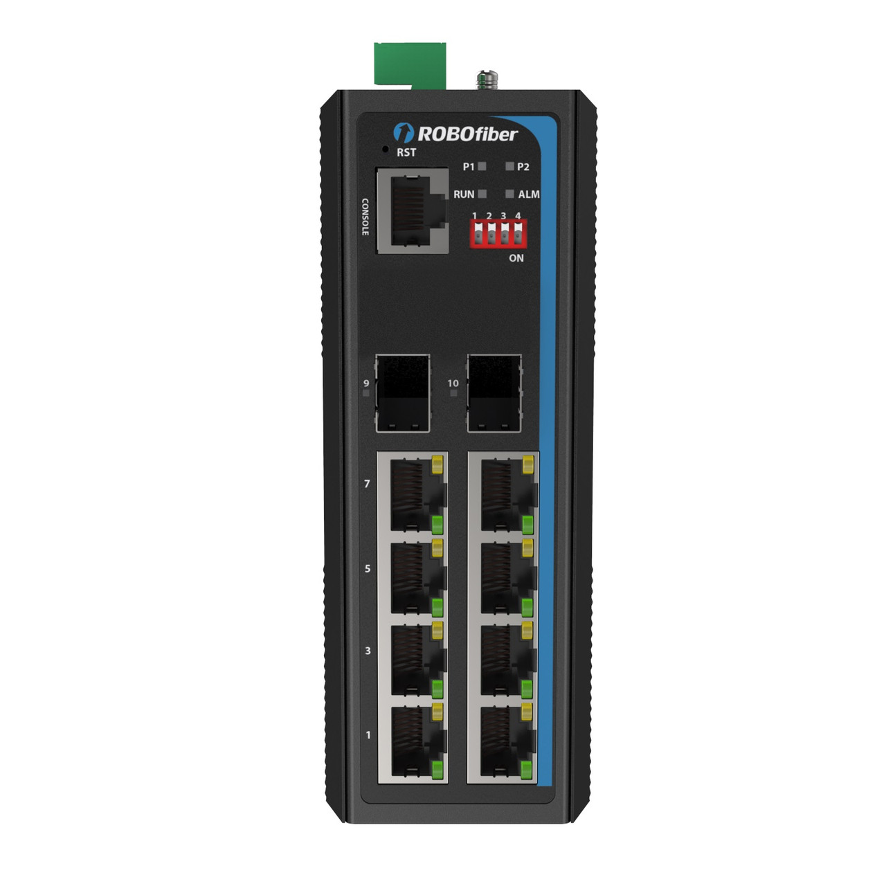 HGW-802SM-BT - 8x RJ45 + 2x SFP ports Gigabit Ethernet Managed PoE++ (802.3bt) with DIP sw and console front panel