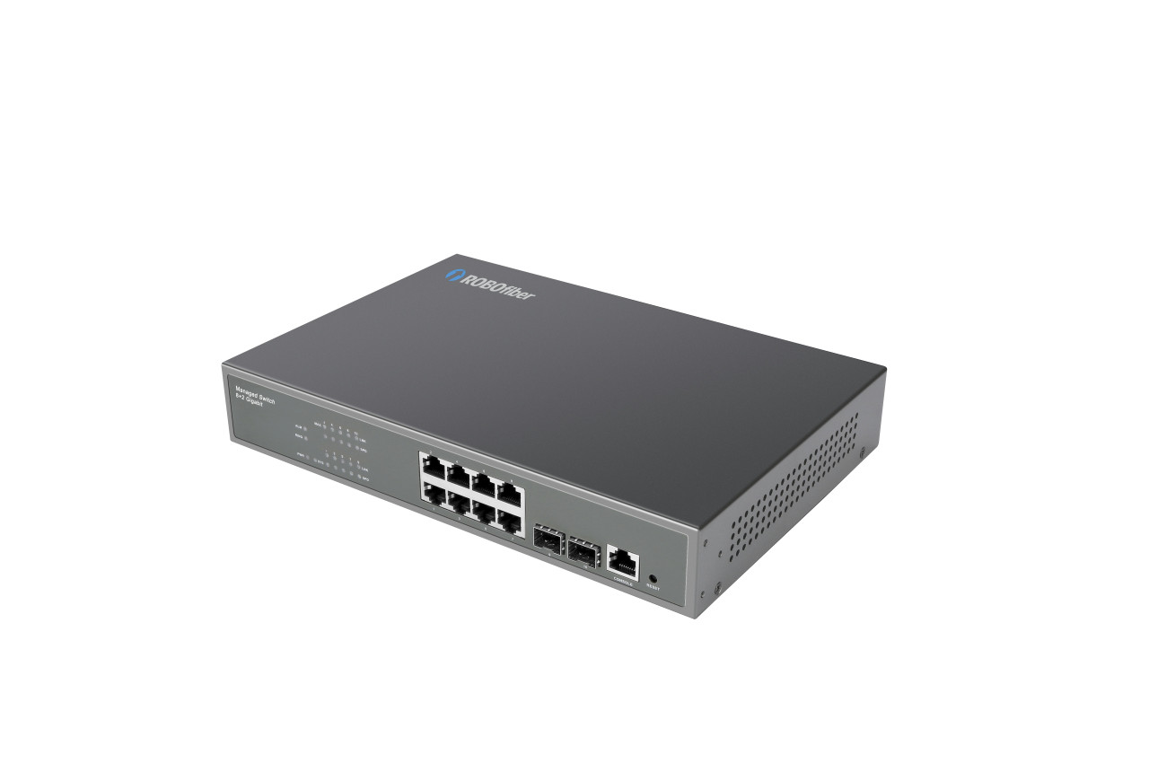 GES-802M Gigabit managed switch 8x 10/100/1000Base-Tx and 2x 100/1000Base-X SFP slots