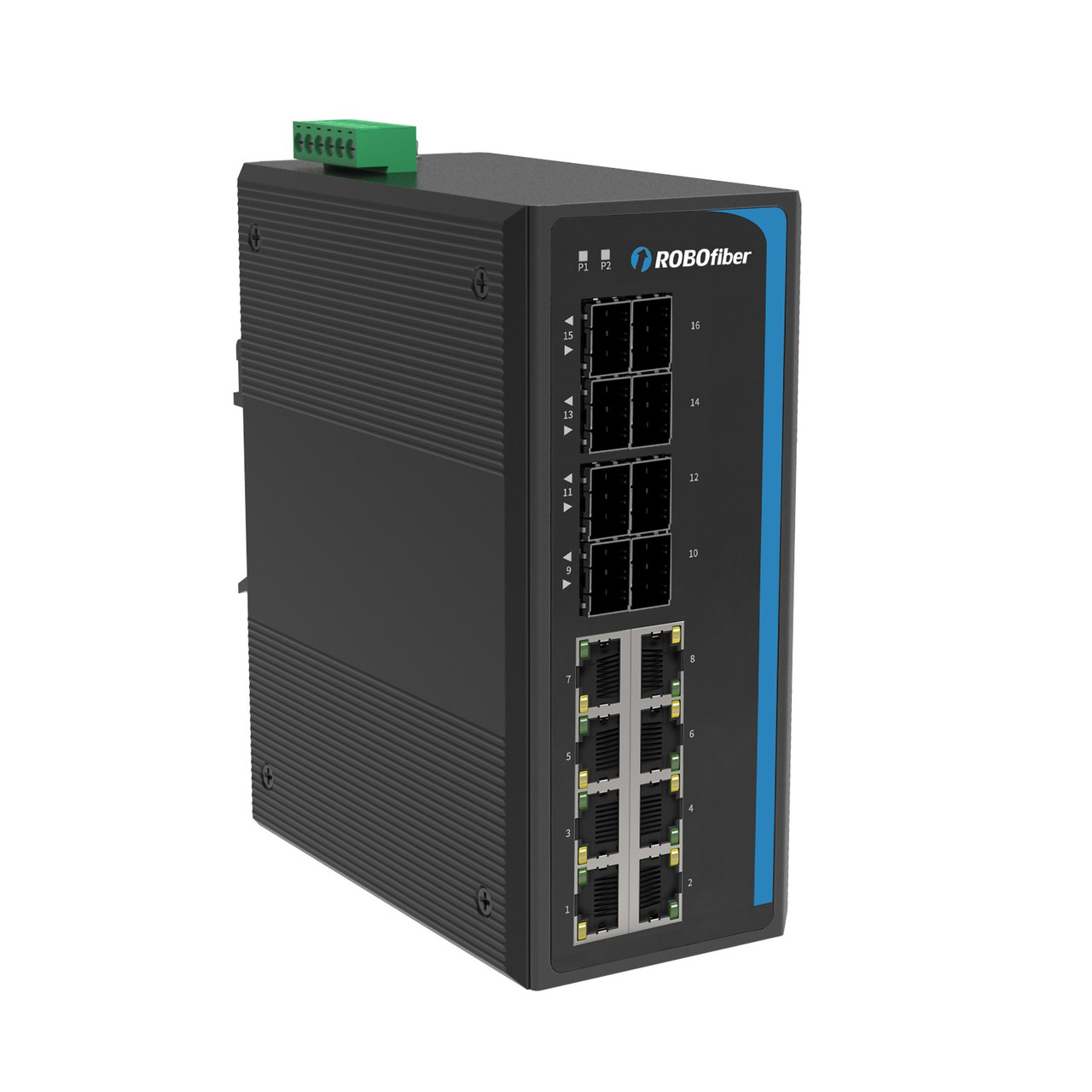 HGW-808S Industrial Gigabit Switch - 8 RJ45 + 8 SFP