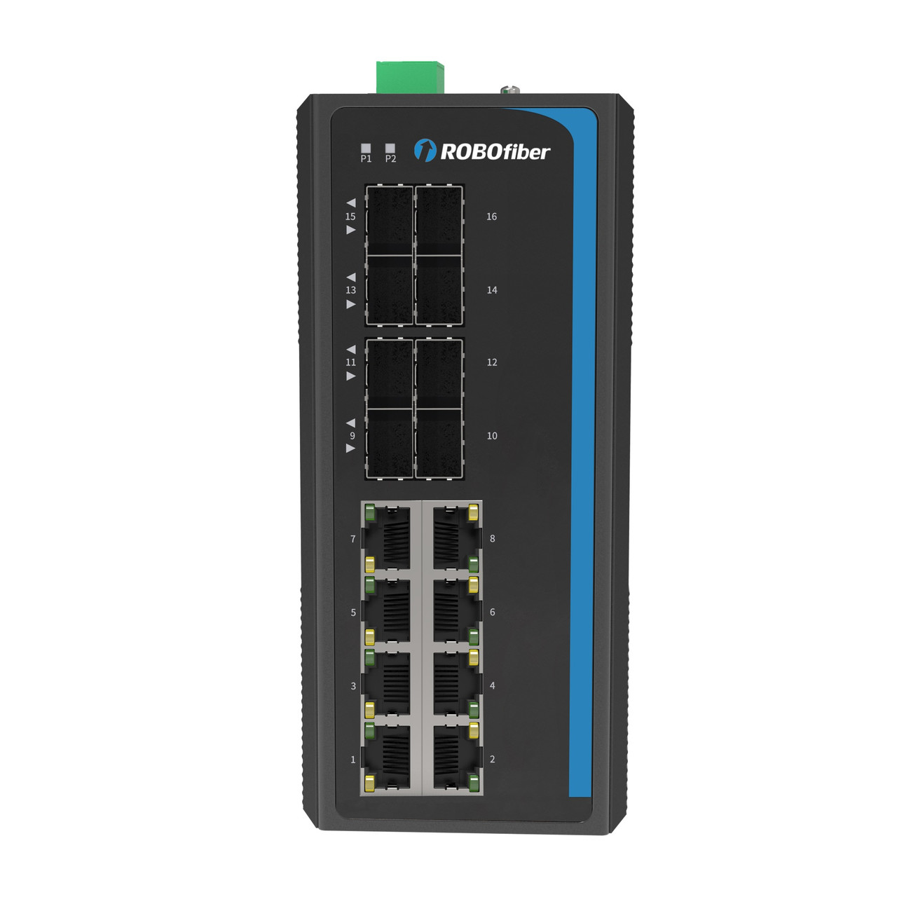 HGW-808S Industrial Gigabit Switch - 8 RJ45 + 8 SFP