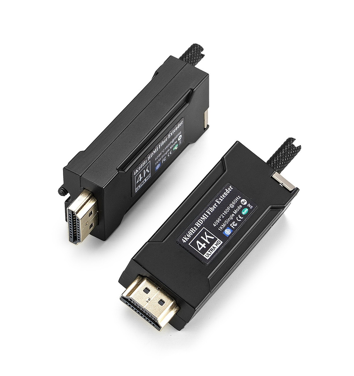 RB-4K60-MINI 4K @ 60Hz HDMI 2.0 over single fiber extender SET of TWO, 300m over MMF or 10Km over SMF