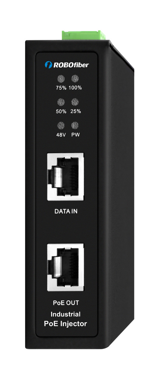 INJ-H2G5-90R 2.5G/Gigabit Ethernet Industrial High Power PoE 802.3af/at/bt injector (90W power budget), extreme temperature