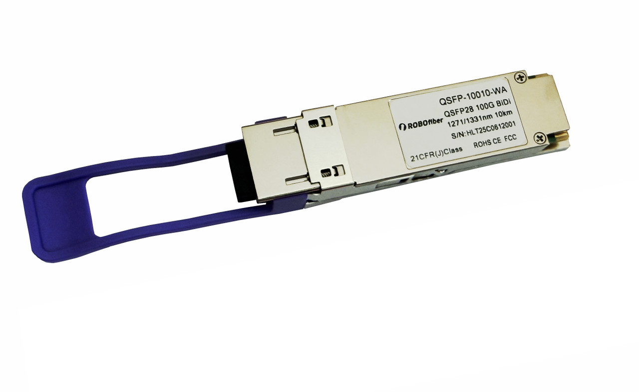 QSFP28 100G BiDi LR1 optical transceiver, single-mode single strand, 1271/1331nm, 10Km, QSFP-10010-WA, one LC/UPC connector