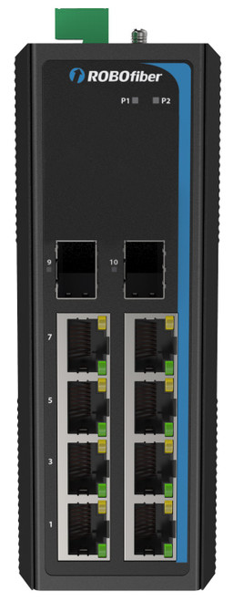 HGW-802S-PSE Gigabit Ethernet Industrial PoE switch front view