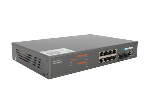 GES-802M-PSE Gigabit Ethernet 8+2 Gigabit ports high power POE switch (120W budget) - perspective view
