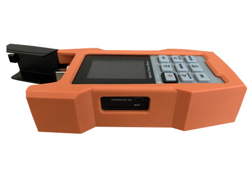 RBOPM-500 - Optical Power Meter for 850/1300/1310/1490/1550/1625nm with internal storage memory and USB connectivity - side USB and power connectors