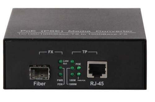 FC-1001-PSE Gigabit PoE Media Converter SFP Slot