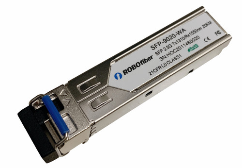 SFP-9020-WA 2.67G multi-rate BiDi SMF 20Km T:1310/R:1550nm SFP transceiver SONET OC48, 2.5G or Gigabit Ethernet