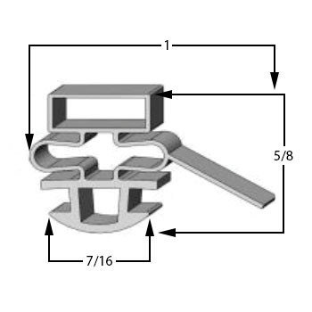 6 7/8 x 28 3/4 Blue Air Gasket - F0124L010 - thumbnail 2