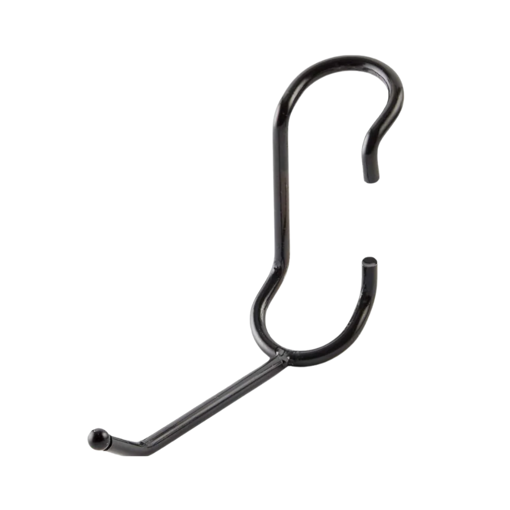 PoleHooks 4 Inch All Purpose Hook - Black - 5-Pack