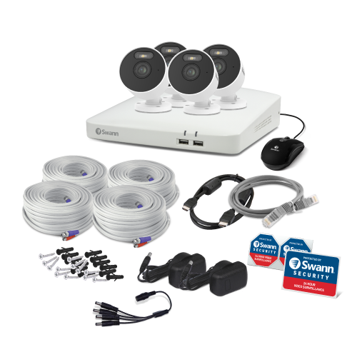 4 Camera 8 Channel 1080p Full HD DVR 1TB HDD Security System with Mic