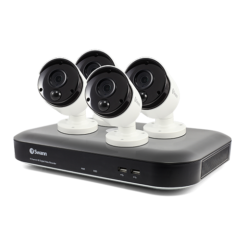 Swann 8 Channel Security System: 1080p Full HD DVR-4575 with 1TB HDD & 4 x 1080p Thermal Sensing Cameras PRO-1080MSB (DVK-4580)