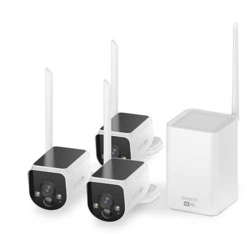 MaxRanger4K™ Solar 3 Camera Security System with Longest Range Wireless with Gutter Mounts | SWNVK-MR4KSD3BB