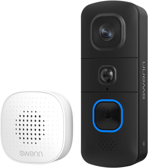 Swann EVO Wireless Video Doorbell -Wi-Fi Security Camera,Two-Way Audio,Motion Detection,Night Vision,Cloud Storage -Compact & Versatile Home Surveillance Solution for Indoor & Outdoor Use