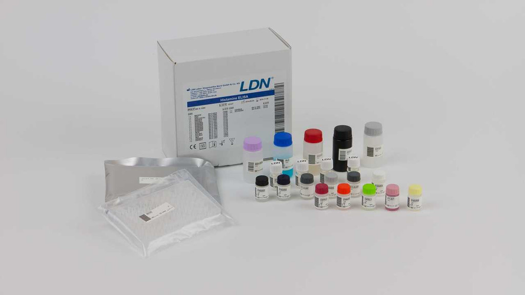 Buy Histamine ELISA kits for the quantitative determination of Histamine in plasma and urine, any species and various biological samples. 