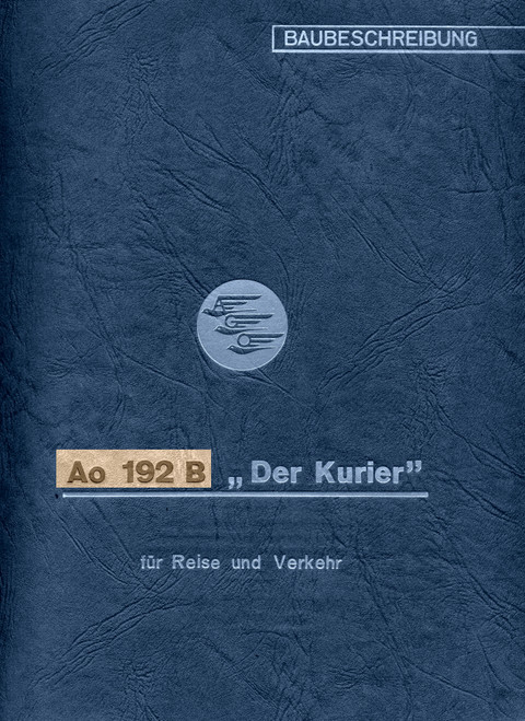 Ago Ao 192 B Aircraft Construction Descriptions Manual - German Language :Baubeschreibung