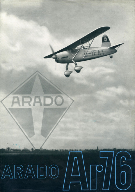 Arado Ar 76 Aircraft brochure, Prospekt Arado Ar 76 Aircraft brochure, Prospekt