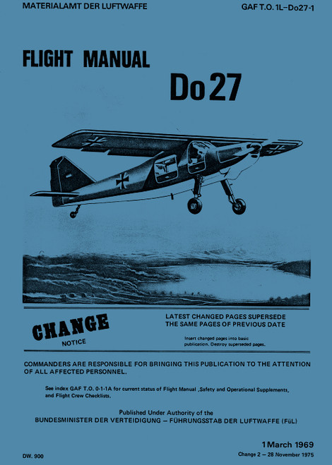 Dornier Do 27 Aircraft Flight Manual 1969 -English language Dornier Do 27 Aircraft Flight Manual 1969 -English language