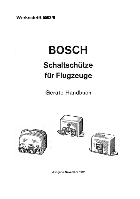 Bosch Contactors - 1942 Manual (German Language ) Bosch Contactors - 1942 Manual (German Language )