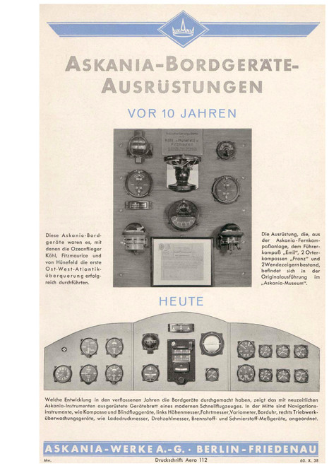 Askania Aero 112 Onboard Equipment Manual (German Language ) Askania Aero 112 Onboard Equipment Manual (German Language )