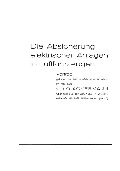 Securing Electrical Systems for aicraft Manual (German Language ) Securing Electrical Systems for aicraft Manual (German Language )