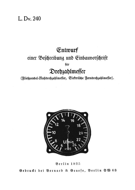 LDv 240 Tachometer Manual for Aircraft (German Language ) LDv 240 Tachometer Manual for Aircraft (German Language )
