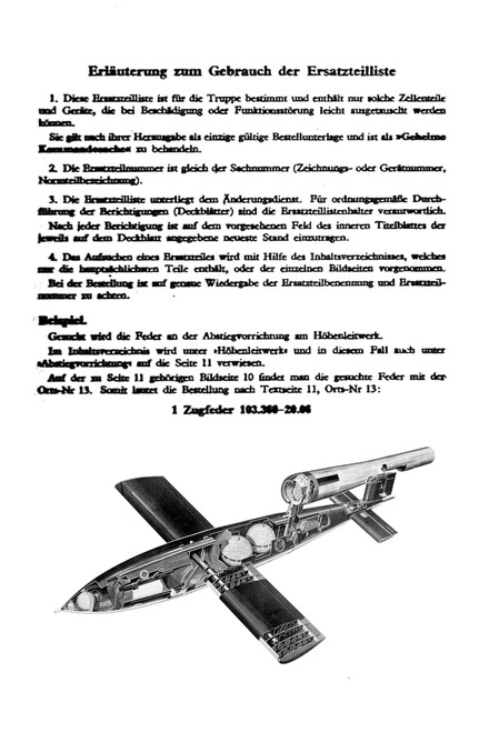 Fieseler Fi 103 / V1 FZG 76 Aircraft Illustrated Spare Parts Manual (German Language: Ersatzteilliste ) Fieseler Fi 103 / V1 FZG 76 Aircraft Illustrated Spare Parts Manual (German Language: Ersatzteilliste )