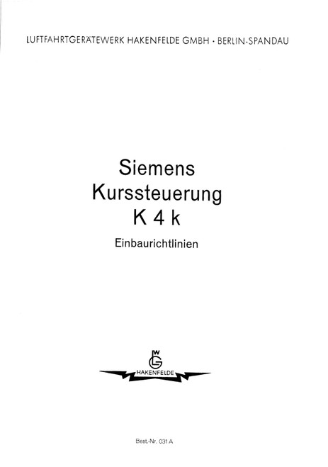 Siemens K4k Course Control Installation Guidelines manual, K4k Einbaurichtlinen ( German Language) Siemens K4k Course Control Installation Guidelines manual, K4k Einbaurichtlinen ( German Language)