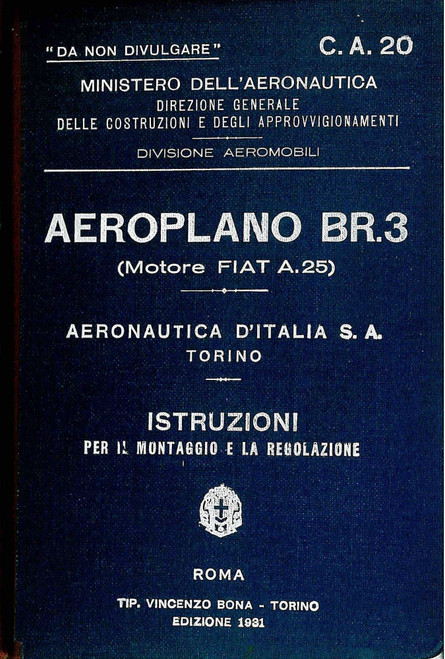 Fiat BR-3  Istruzioni per il Montaggio e la Regolazione