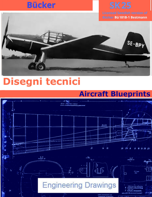 Bücker SK25 Construction Drawings – Bü 181 B-1 Bestmann (Swedish License)_view1 Bücker SK25 Construction Drawings – Bü 181 B-1 Bestmann (Swedish License)_view1