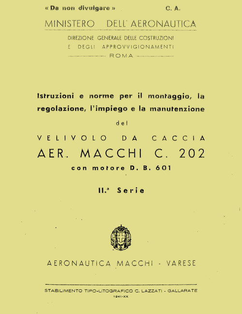 Macchi Mc.202  Istruzioni per il Montaggio e la Regolazione  ( serie 2a)