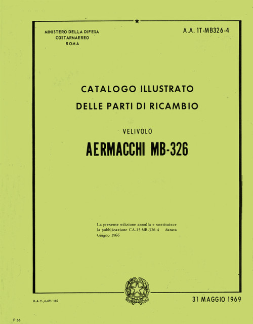 Aermacchi MB-326 Catalogo Nomenclatore delle parti di ricambio ( 1969)