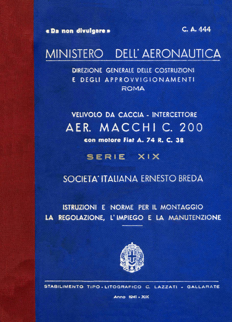 Macchi C.200 Istruzioni per il Montaggio e la Regolazione    (serie 19a)