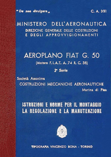 Fiat G.50 Istruzioni per il Montaggio e la Regolazione (1940 -2a Serie)