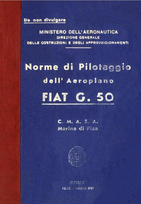 Fiat  G.50 Manuale di volo (1938)