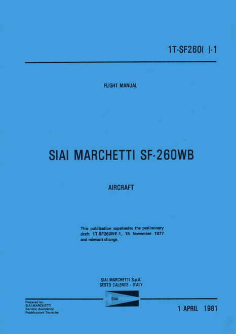 SIAI Marchetti SF-260 WB Aircraft Flight Manual (1981)