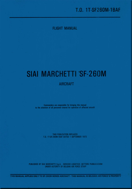 SIAI Marchetti SF-260 M Aircraft Flight Manual (1982)