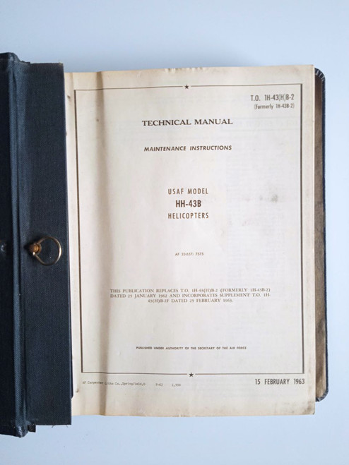 KAMAN HH-43 B Helicopter Maintenance Instructions Manual (T.O. 1H-43(H)B-2)