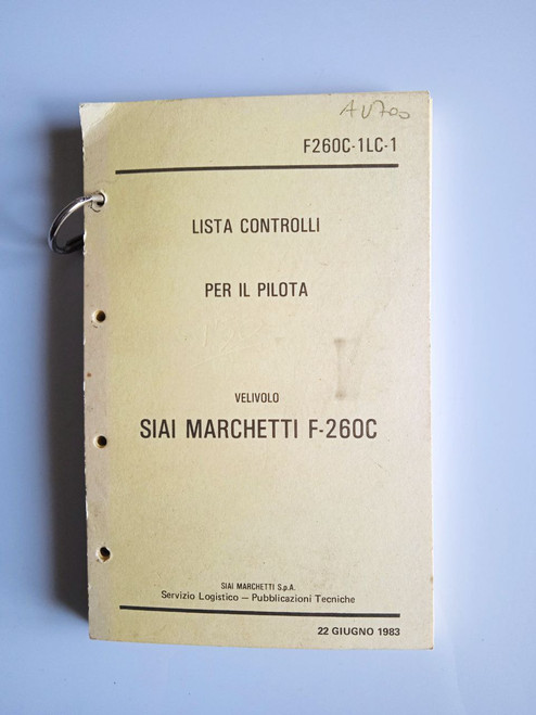 SIAI Marchetti F-260C Lista controlli per il pilota (F260C-1LC-1) SIAI Marchetti F-260C Lista controlli per il pilota (F260C-1LC-1)