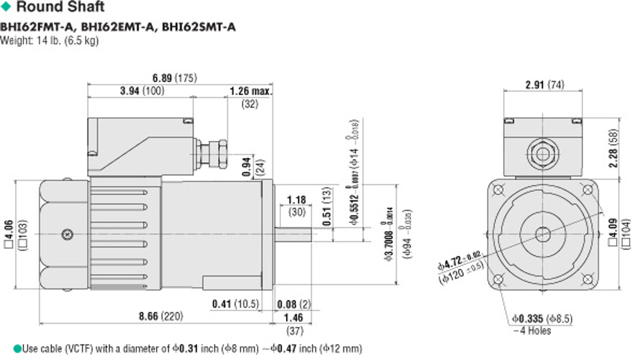 BHI62FMT-A - Dimensions