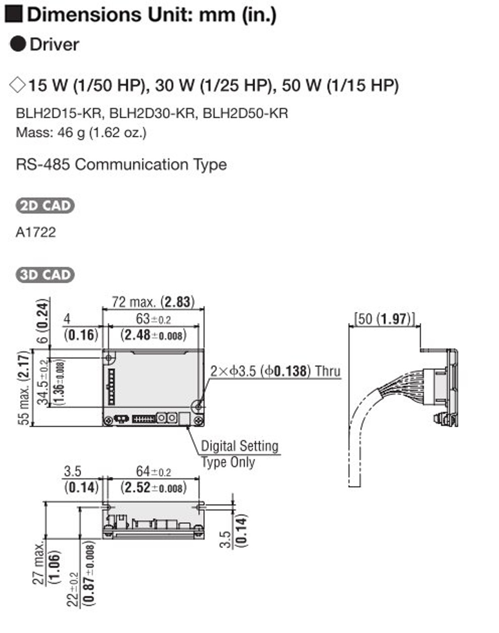 BLH2D15-KR - Dimensions