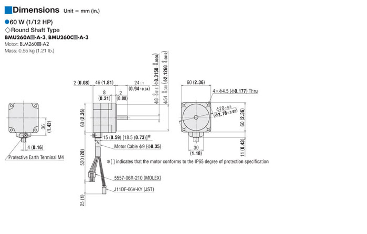 BLM260P-A2 - Dimensions