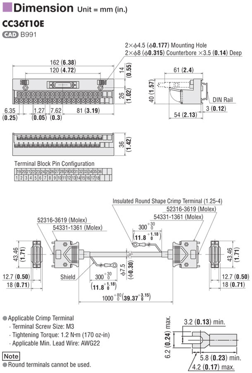 CC36T10E - Dimensions