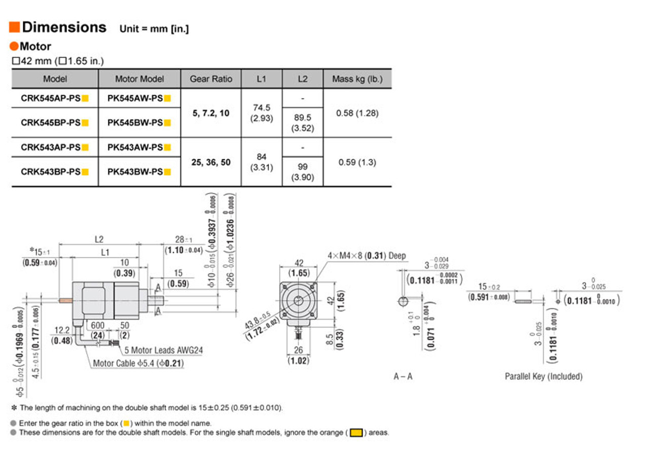 CRK543AP-PS36 - Dimensions